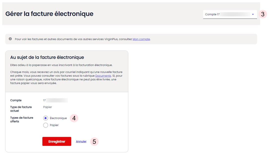 Register for E-bill - Save Changes